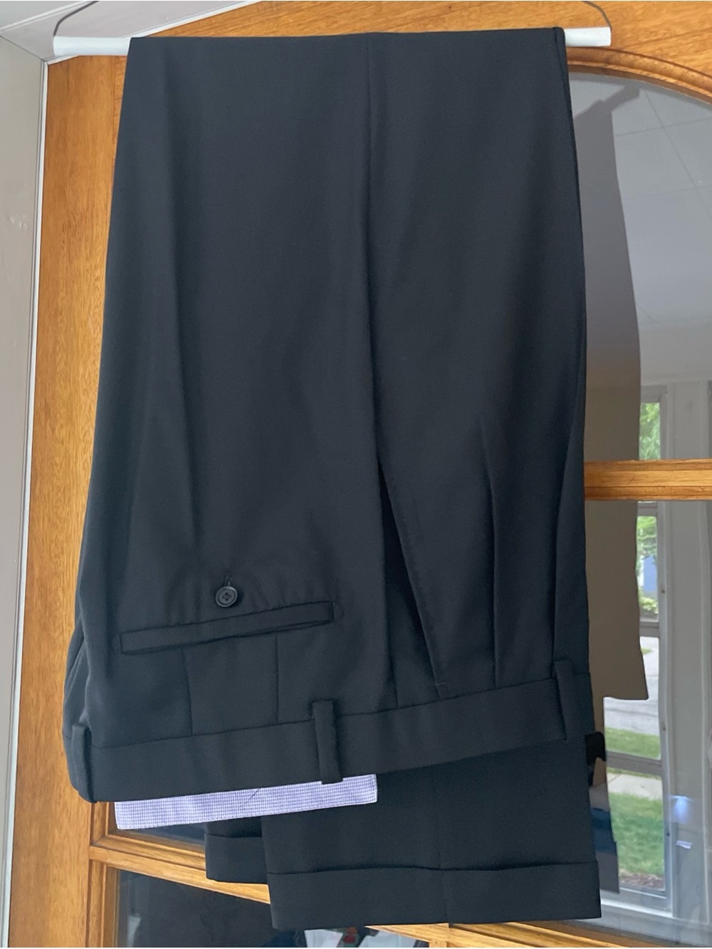 Aristo Eighteen Black Pleated Cuffed Aberdeen Men’s Trouser Size 35 W 33 Inseam